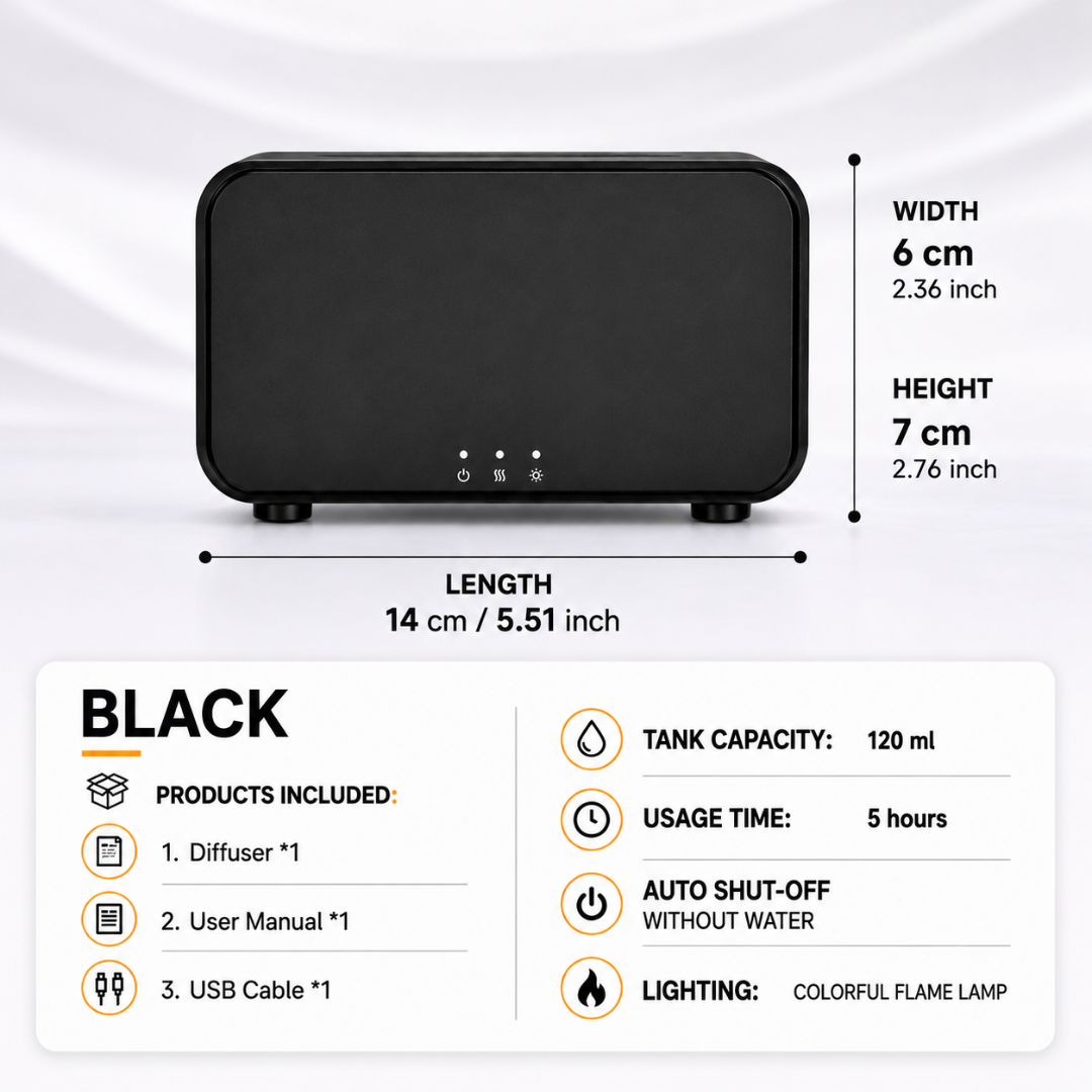 Flame Aroma Diffuser: USB Powered Aromatherapy & Humidifier in One