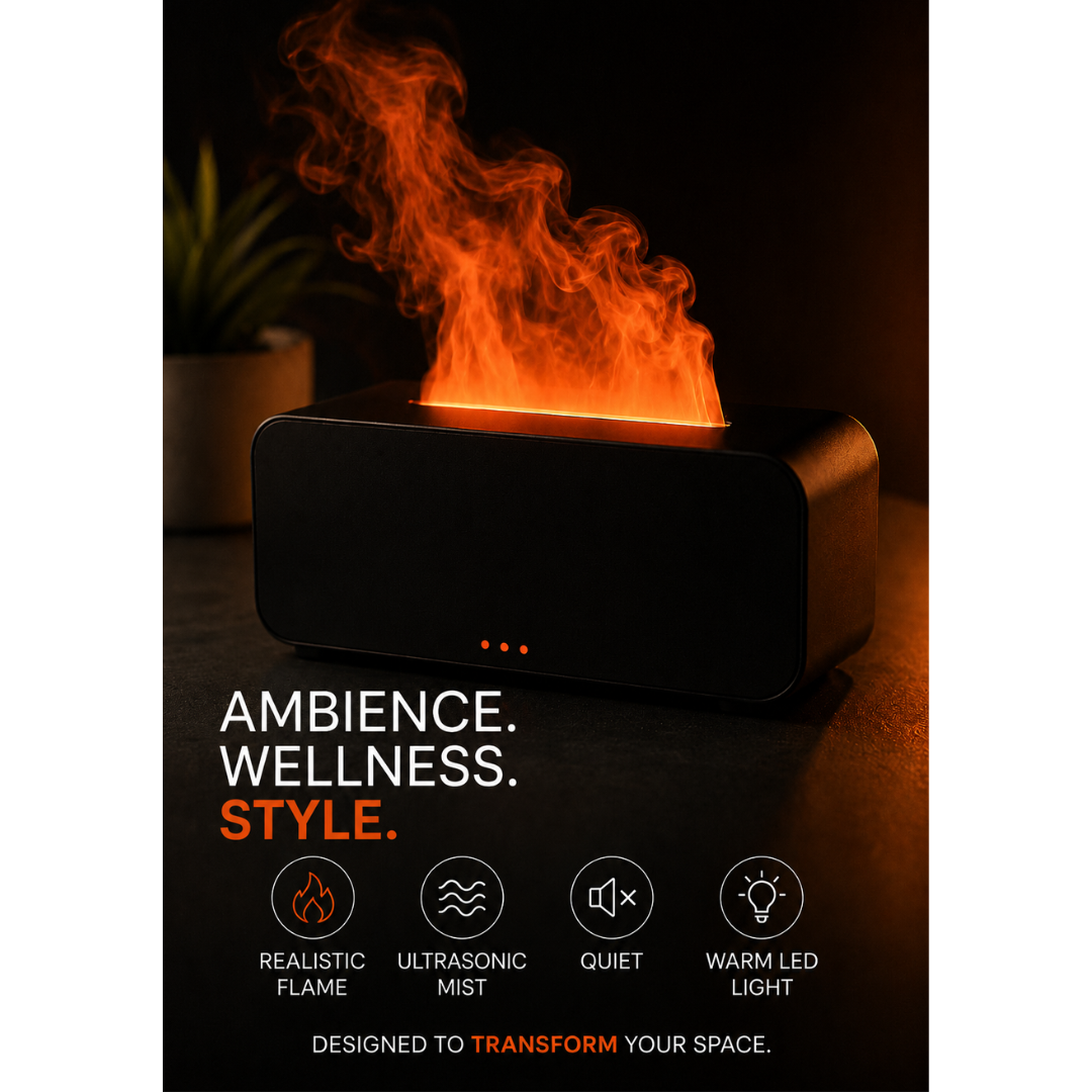 Flame Aroma Diffuser: USB Powered Aromatherapy & Humidifier in One