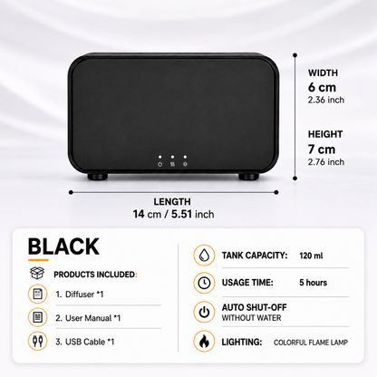 Flame Aroma Diffuser: USB Powered Aromatherapy & Humidifier in One