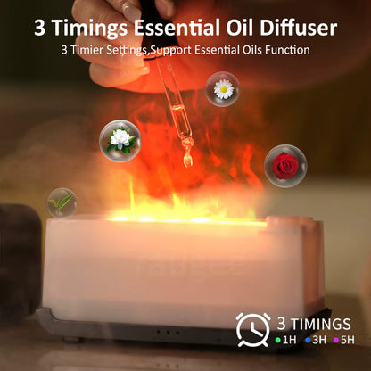 Flame Aroma Diffuser: USB Powered Aromatherapy & Humidifier in One